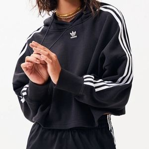 Adidas originals trefoil cropped hoodie NWOT